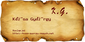 Kósa György névjegykártya