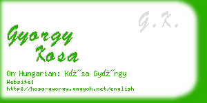 gyorgy kosa business card